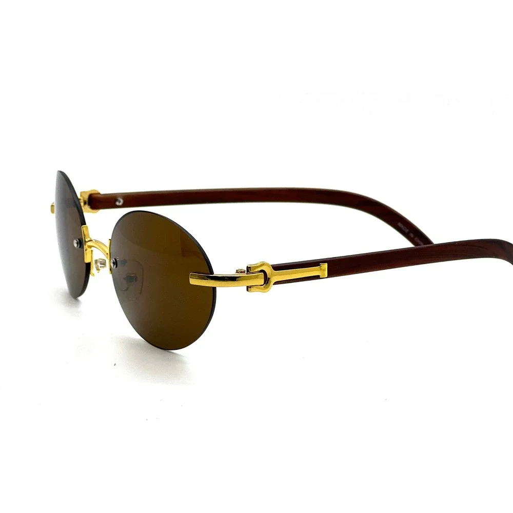 Sunglasses Dark Brown Lens Frameless UV Protection Cholo Buffs Comfortable Gafas